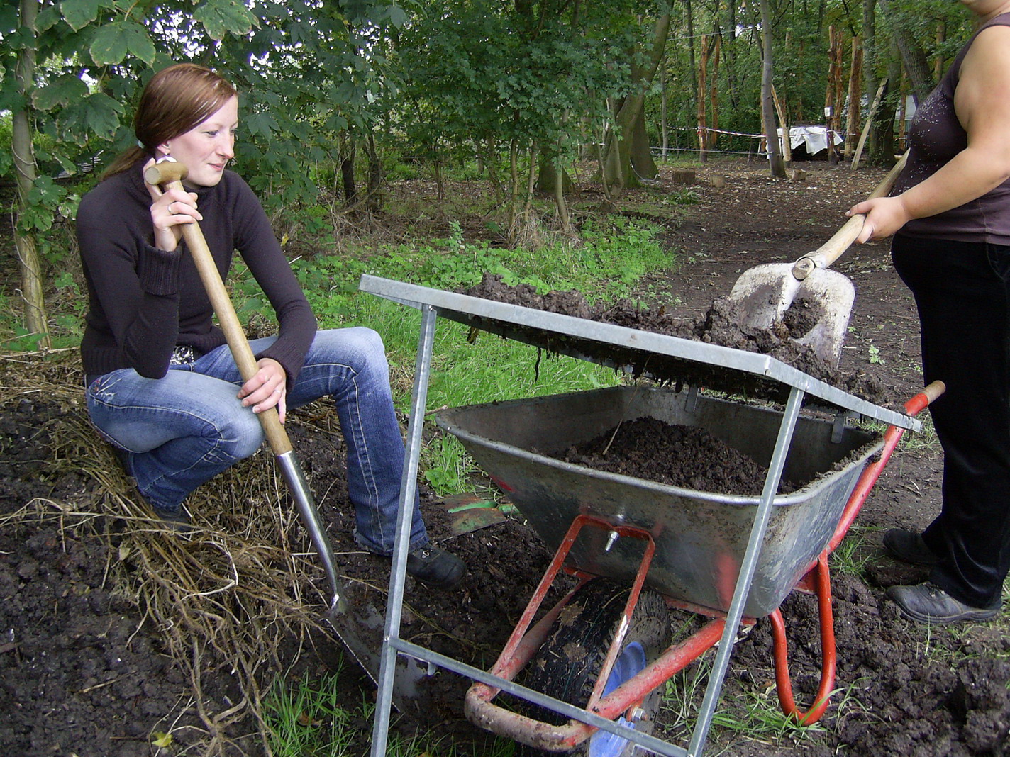 Gemeinsame Arbeit an Material im Projektumfeld